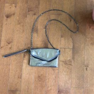 Silver Clutch with Strap/Chain